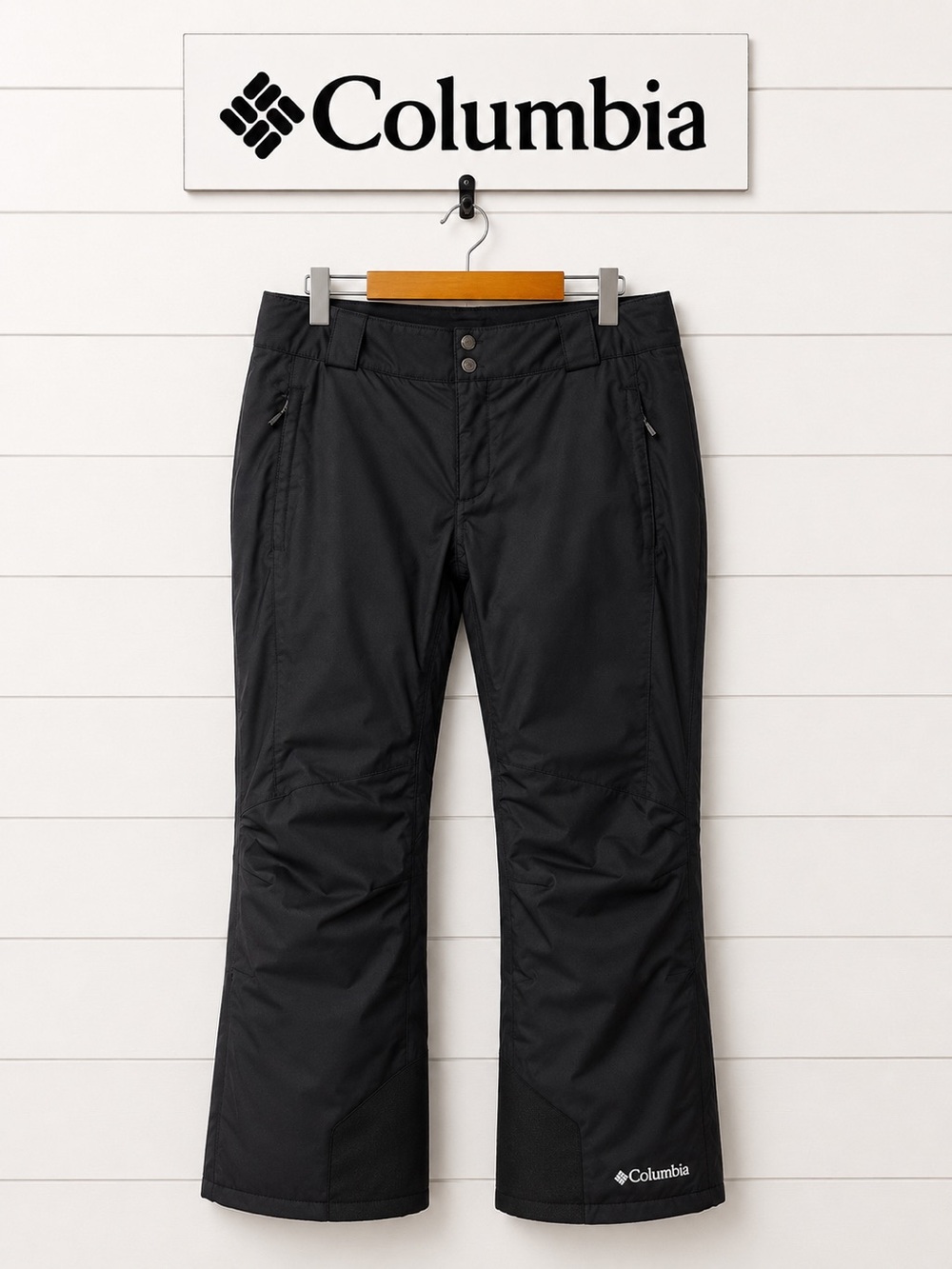 COLUMBIA Omni-Heat Black Insulated Snow Pants Size M Short